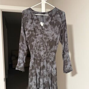 Rails Charcoal Tie-Dye Long Sleeve Dress